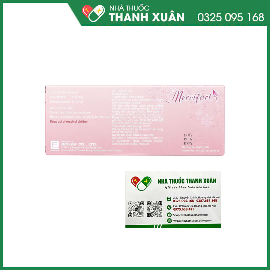 Mercifort thuốc tránh thai hằng ngày